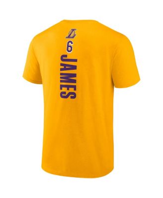 Men's LeBron James Gold Los Angeles Lakers Playmaker Name and Number T-shirt