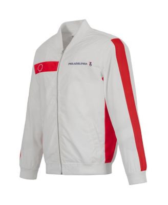 Men's White Philadelphia 76ers 2022/23 City Edition Full-Zip Nylon Bomber Jacket