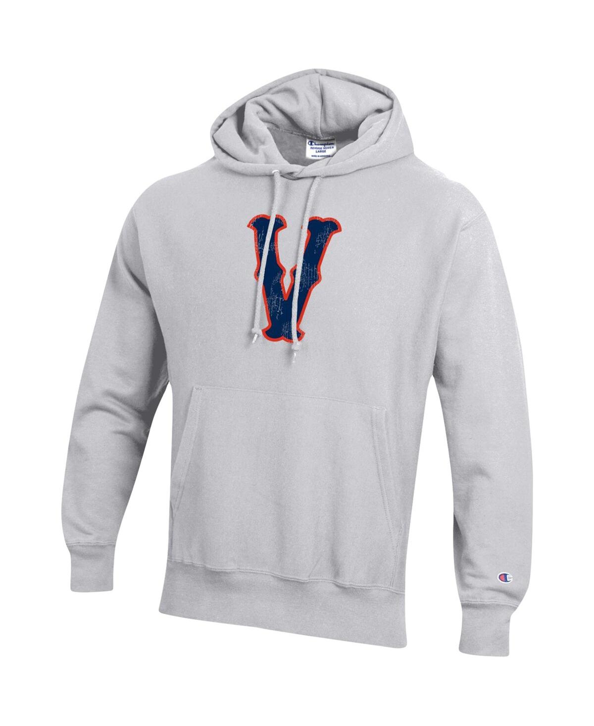 Shop Champion Men's  Heathered Gray Distressed Virginia Cavaliers Team Vault Logo Reverse Weave Pullover H