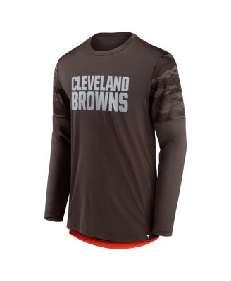 Men's Brown, Orange Cleveland Browns Square Off Long Sleeve T-shirt