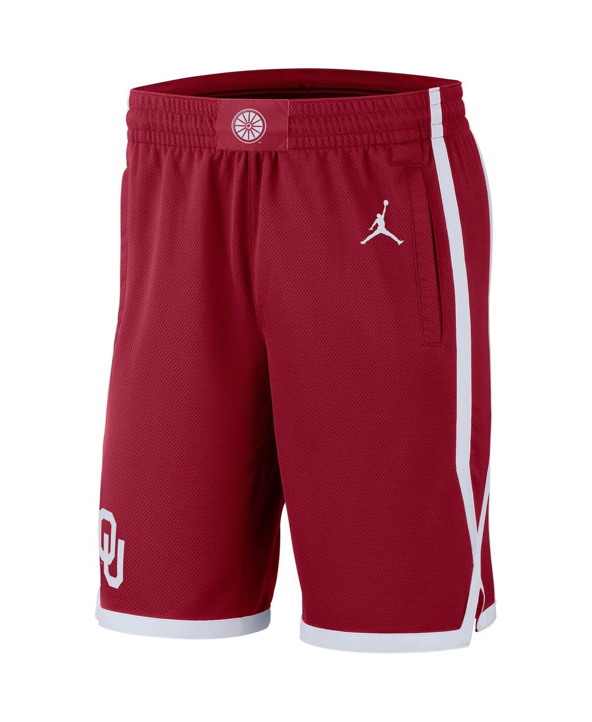 Shop Jordan Men's  Crimson Oklahoma Sooners Replica Team Basketball Shorts