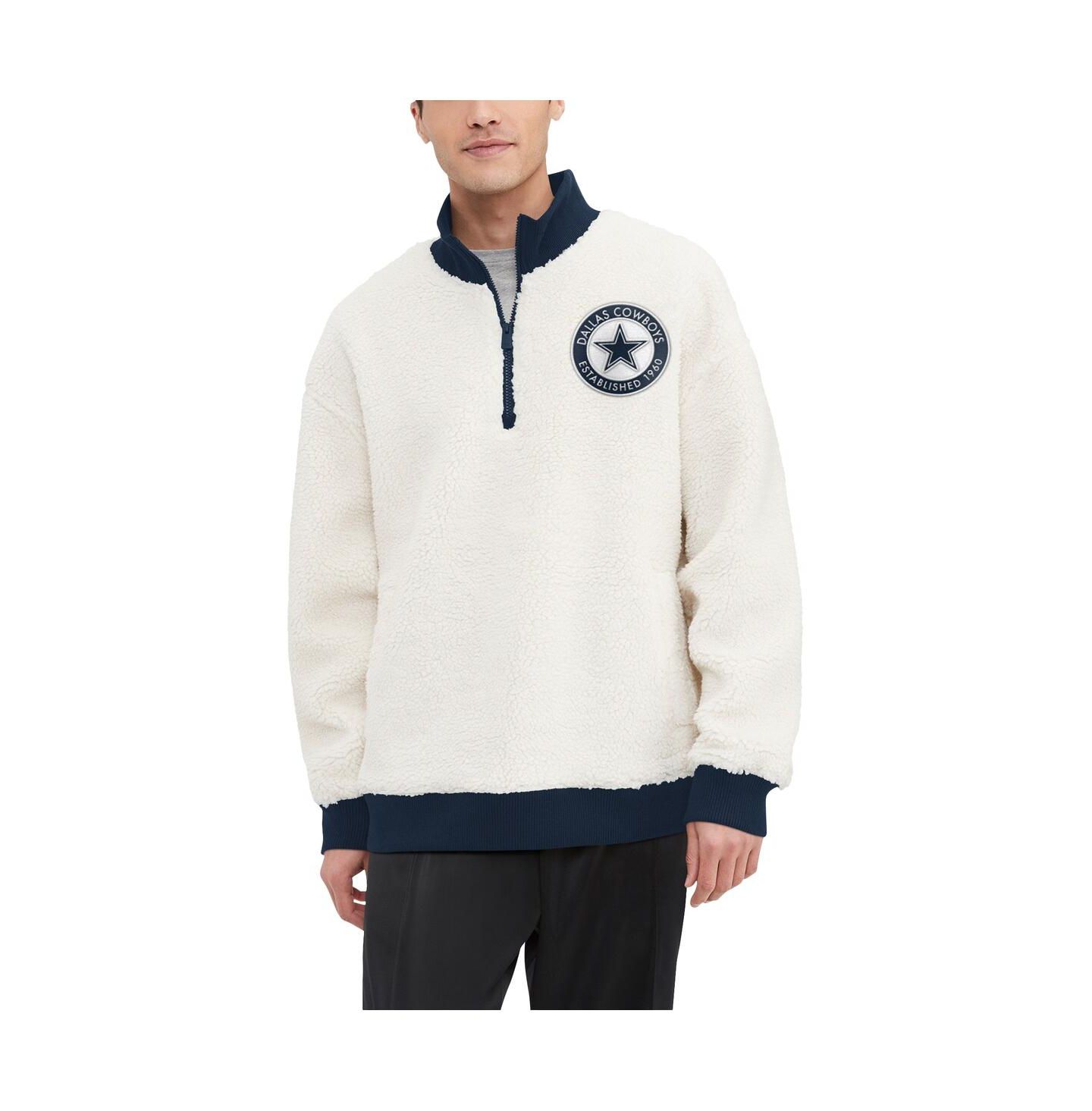 Мужская куртка Tommy Hilfiger White Dallas Cowboys Jordan Sherpa Quarter-Zip — фото 1