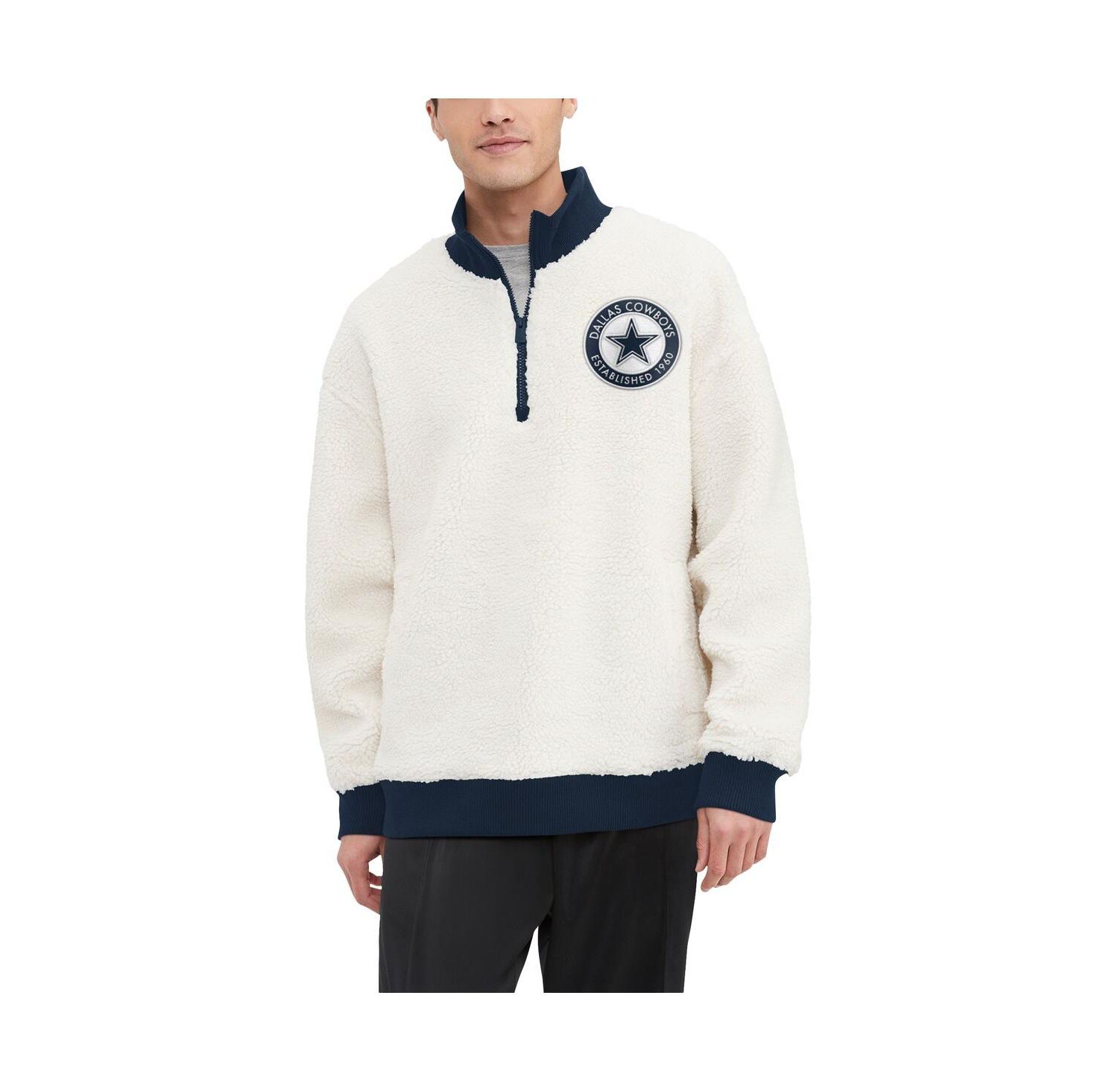 Men's White Dallas Cowboys Jordan Sherpa Quarter-Zip Jacket