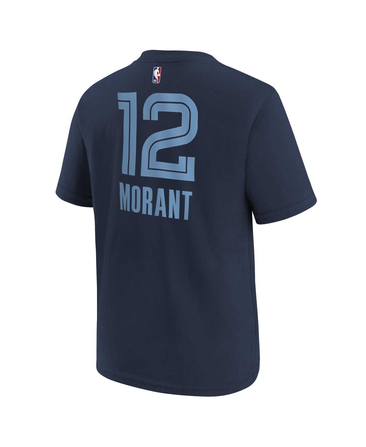 Big Boys Ja MorantMemphis Grizzlies Icon Name and Number T-shirt - Navy