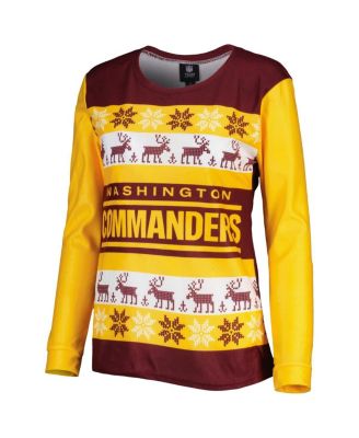Women's Burgundy Washington Commanders Holiday Ugly Pajama Set