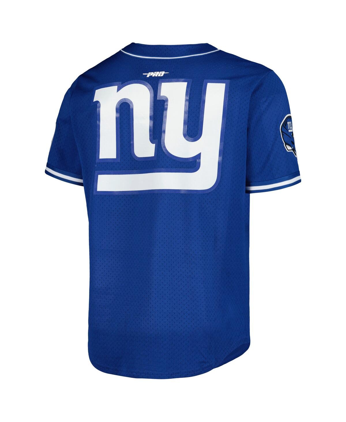 Shop Pro Standard Men's  Saquon Barkley Royal New York Giants Mesh Baseball Button-up T-shirt