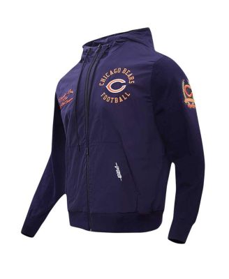 Men's Navy Chicago Bears Hybrid Woven Full-Zip Hoodie