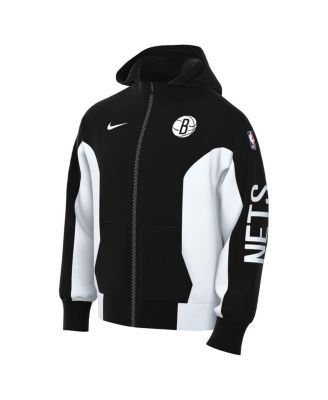 Men's Black Brooklyn Nets 2023/24 Authentic Showtime Full-Zip Hoodie