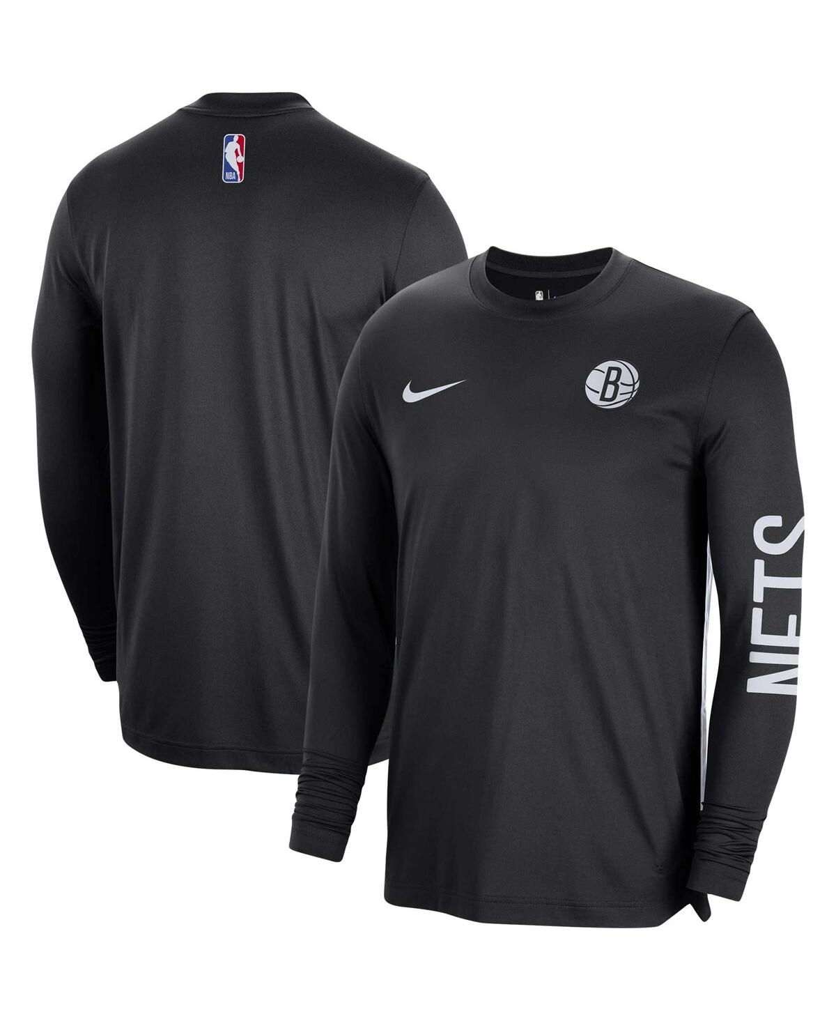 Men's and Women's Nike Black Brooklyn Nets 2023/24Â Authentic Pregame Long Sleeve Shooting Shirt - Black