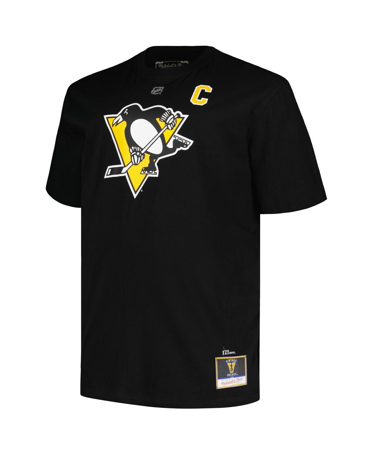 Profile Men's  Mario Lemieux Black Pittsburgh Penguins Big And Tall Captain Patch Name And Number T-s In Black