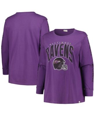 Women's '47 Brand Purple Baltimore Ravens Plus Size Honey Cat SOA Long ...
