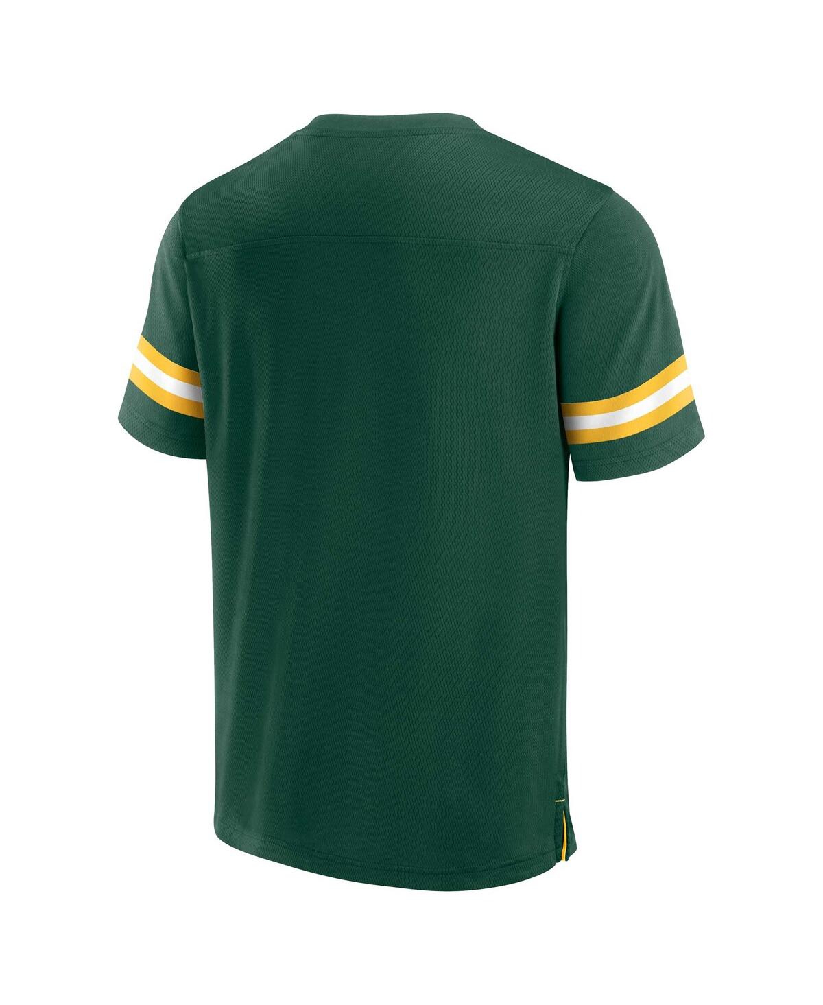 Shop Fanatics Men's  Green Green Bay Packers Jersey Tackle V-neck T-shirt