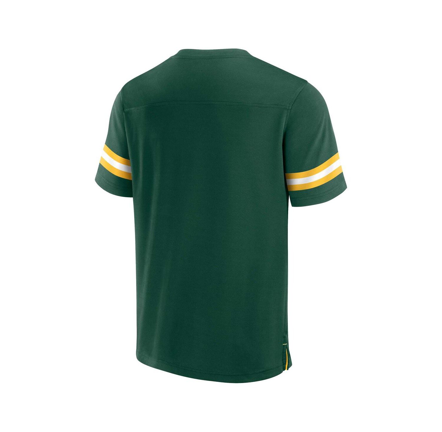 Men's Green Green Bay Packers Jersey Tackle V-Neck T-shirt