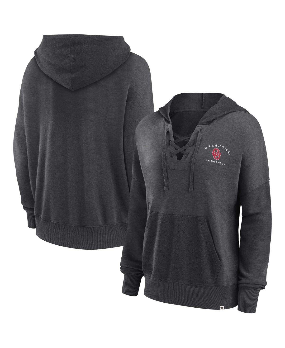 Fanatics Branded Heather Charcoal Oklahoma Sooners Evergreen Campus Pullover Hoodie In Heather Charcoal
