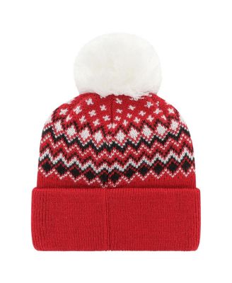 Women's Red Washington Capitals Elsa&nbsp;Cuffed Knit Hat with Pom