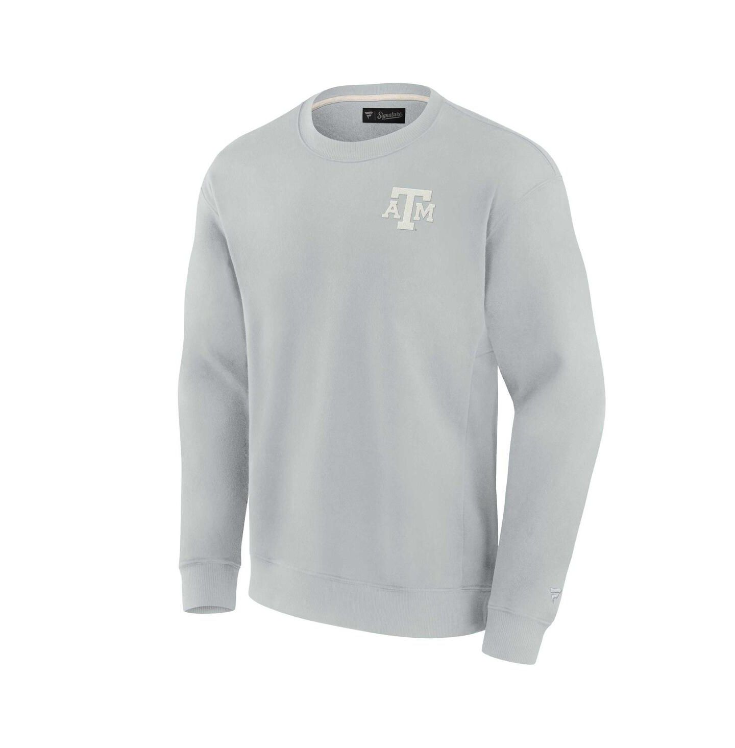Толстовка Fanatics Signature Gray Texas A&M Aggies Super Soft Pullover Crew — фото 2