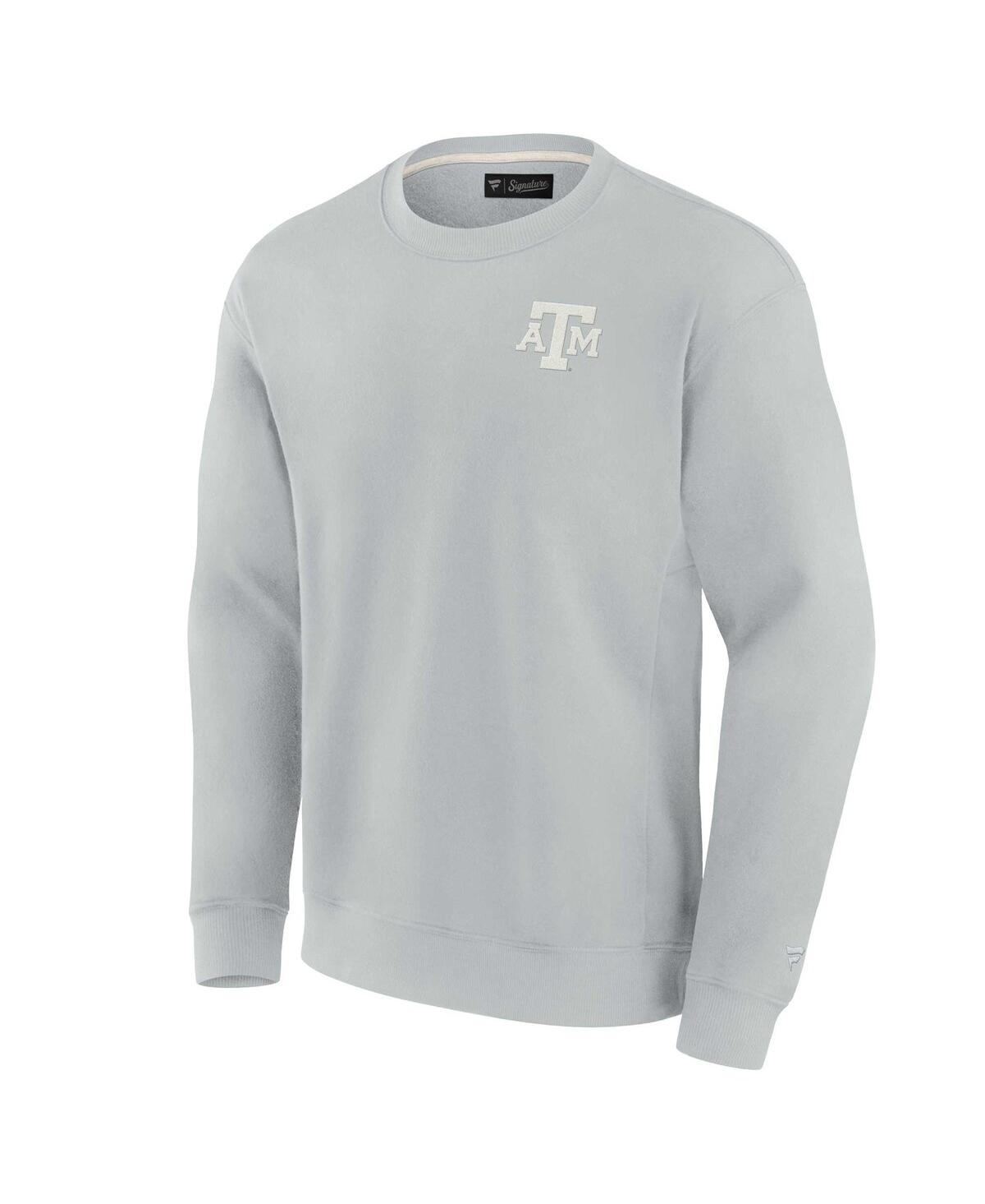 Shop Fanatics Signature Men's And Women's  Gray Texas A&m Aggies Super Soft Pullover Crew Sweatshirt