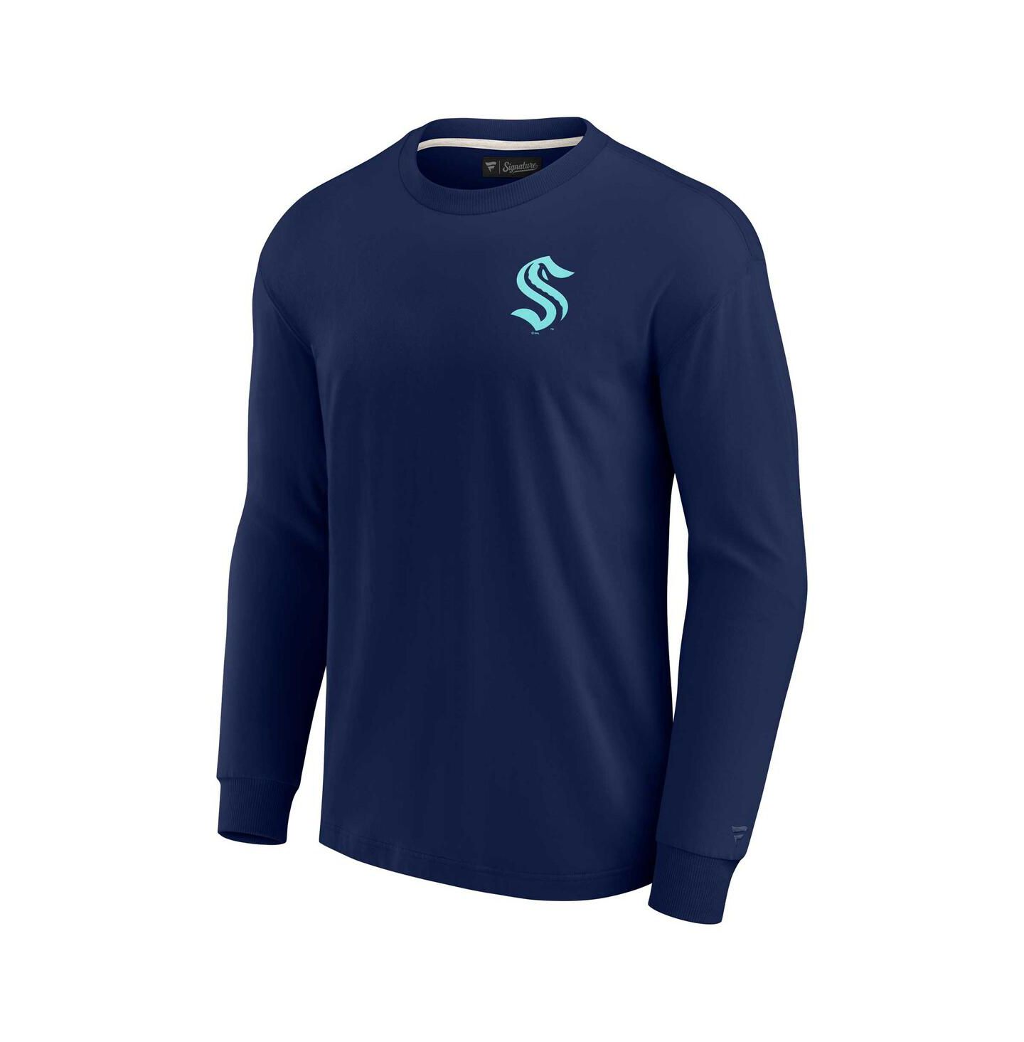 Футболка Fanatics Signature Deep Sea Blue Seattle Kraken Super Soft Long Sleeve — фото 2
