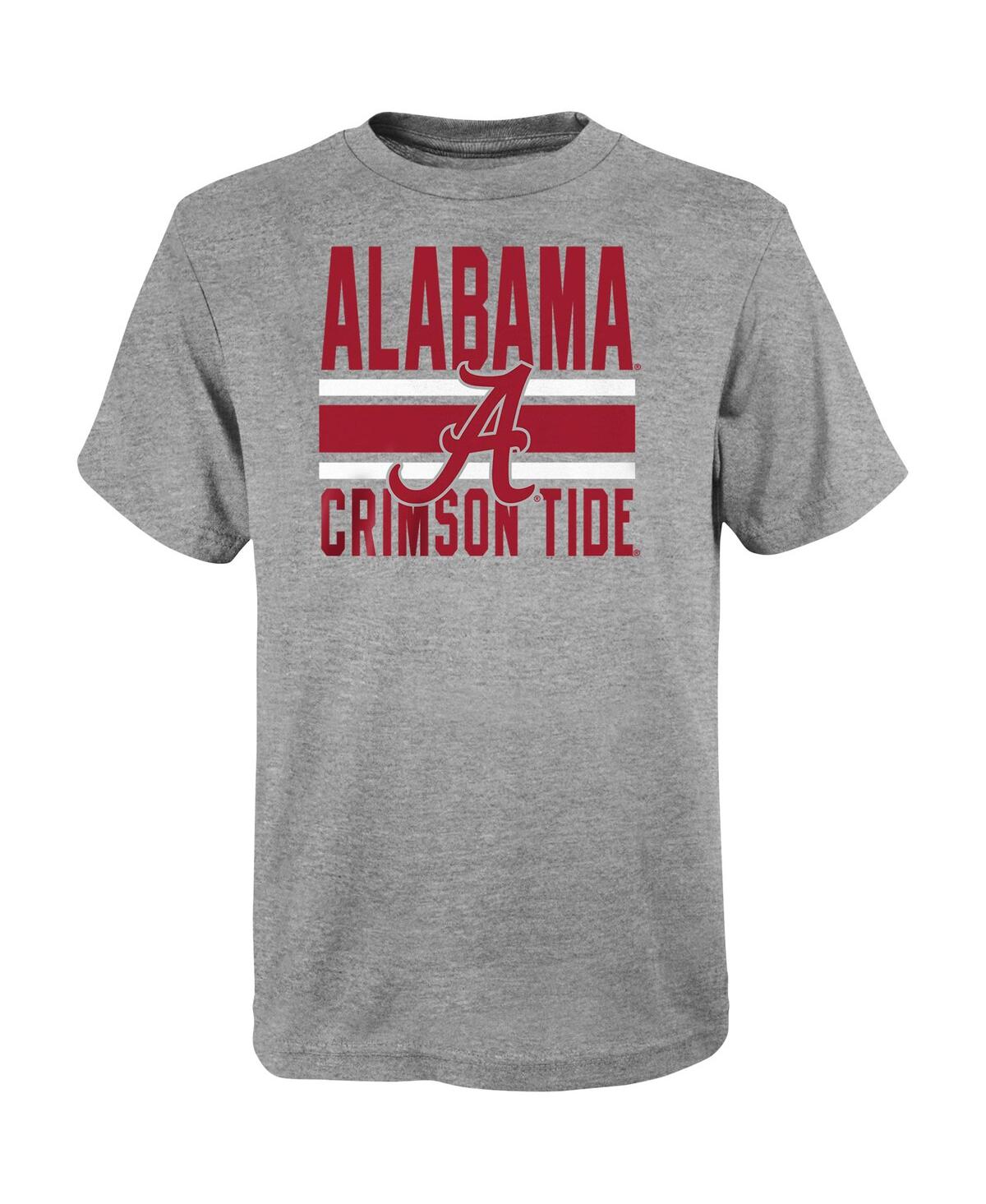 Preschool Boys and Girls Heather Gray Alabama Crimson Tide Fan Wave Short and Long Sleeve T-shirt Combo Pack - Heather Gray