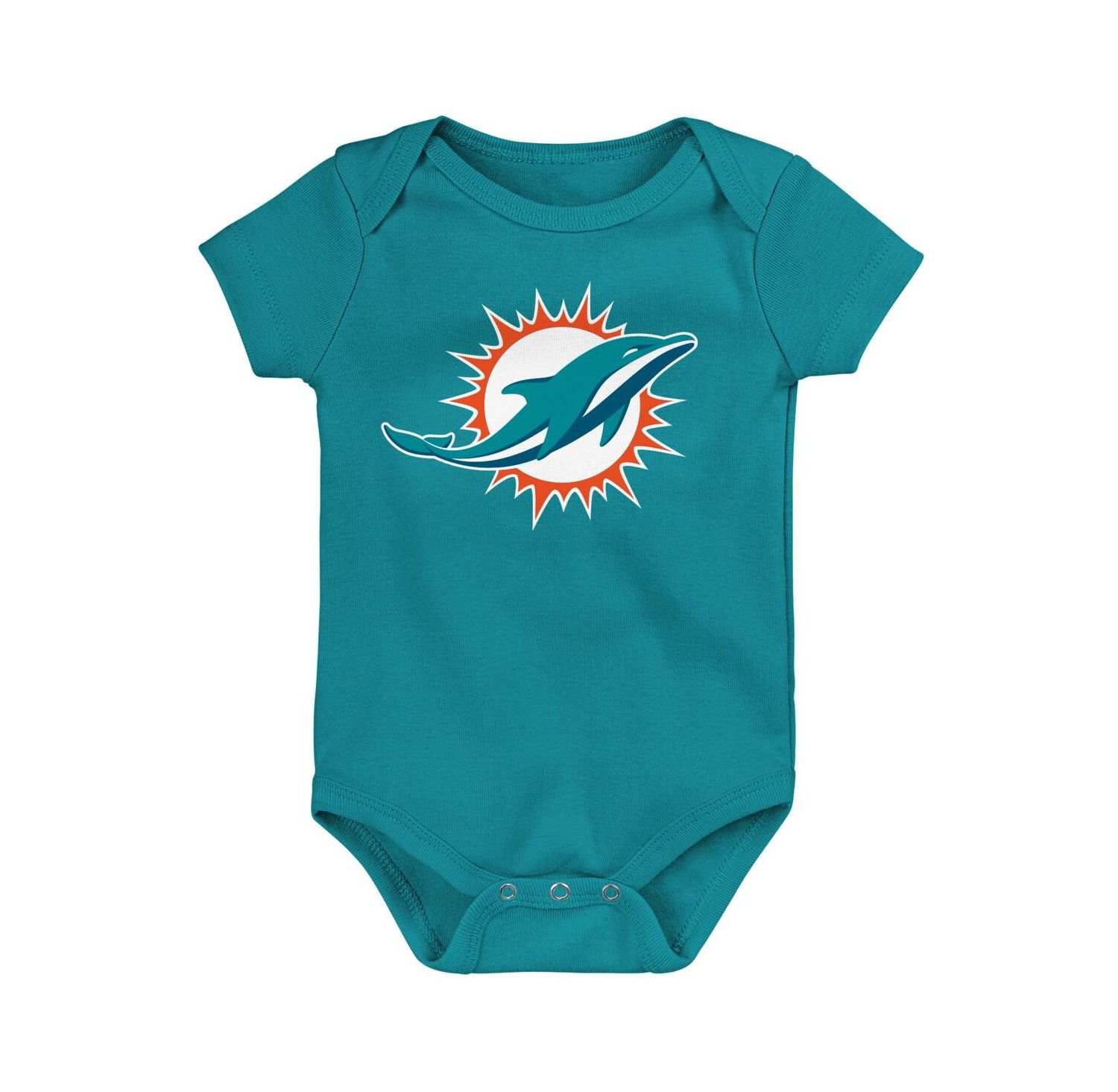 Newborn and Infant Boys and Girls Aqua Miami Dolphins Team Logo Bodysuit