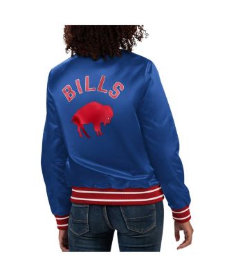 Women's Royal Buffalo Bills Full Count Satin Full-Snap Varsity Jacket