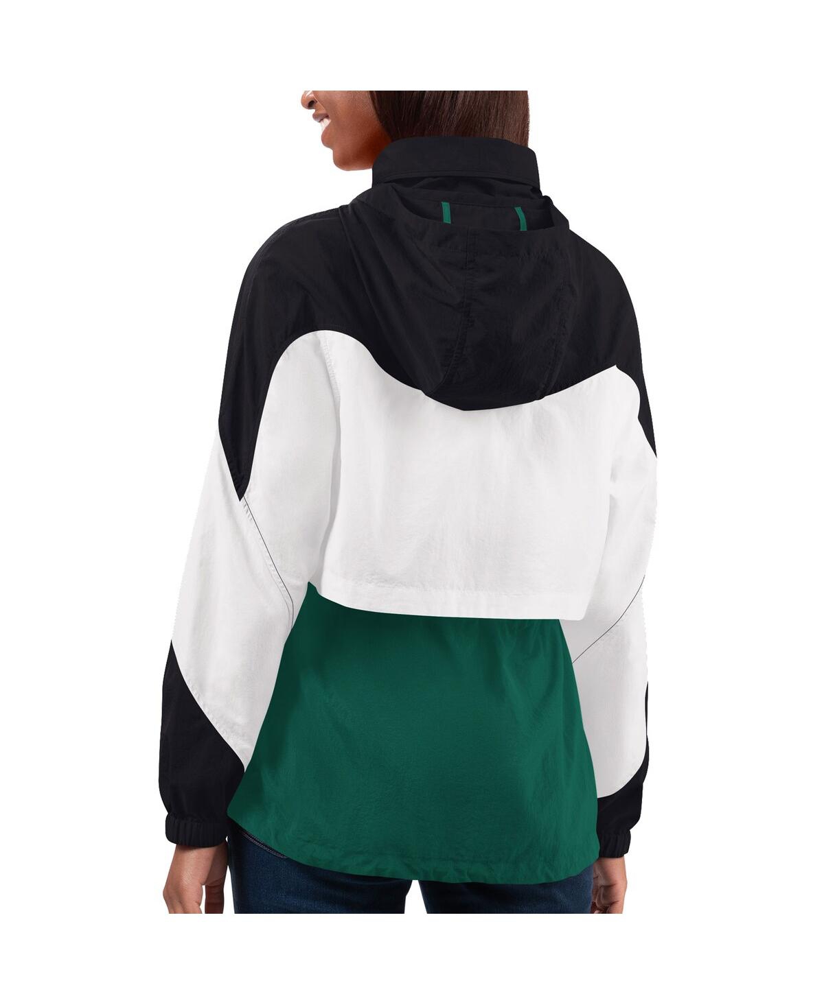 Shop G-iii 4her By Carl Banks Women's  Green, Black New York Jets Tie Breaker Lightweight Quarter-zip Jack In Green,black