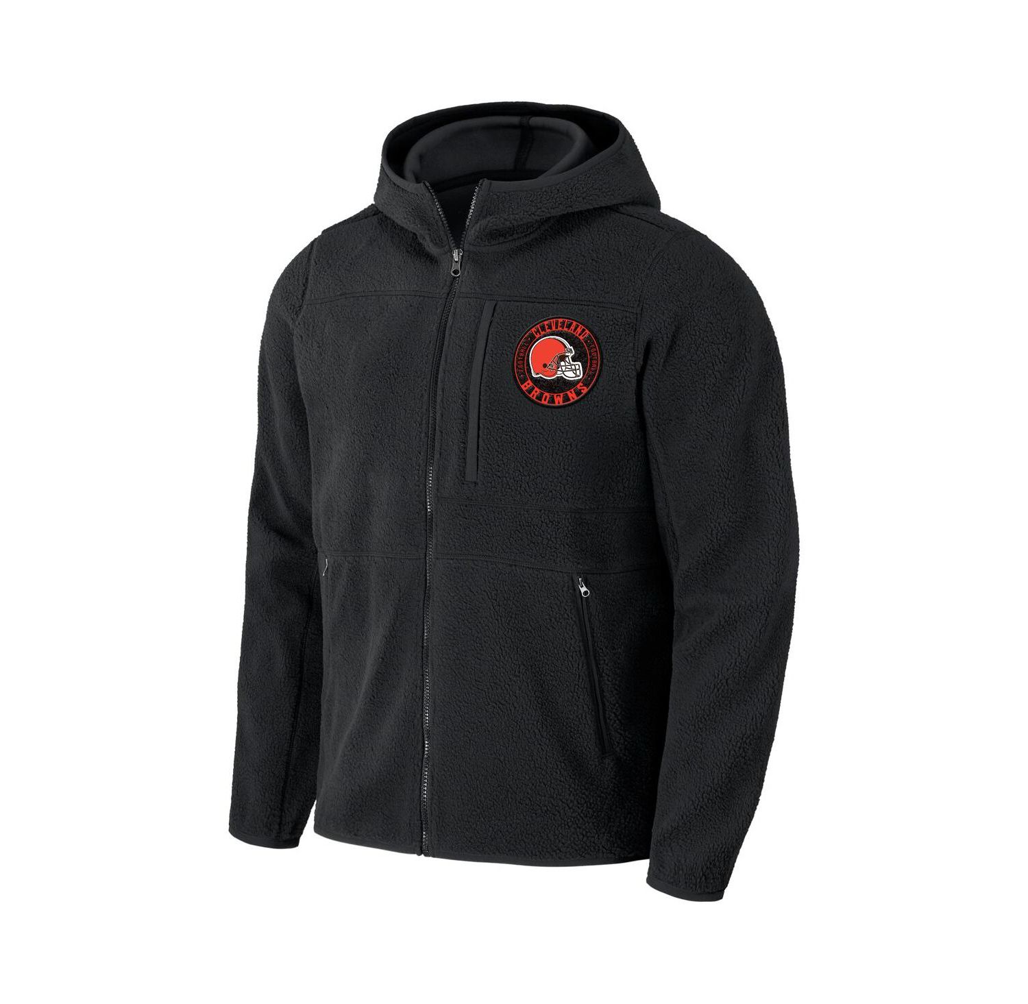 Men's NFL x Darius Rucker Collection by Black Cleveland Browns Sherpa Full-Zip Hoodie