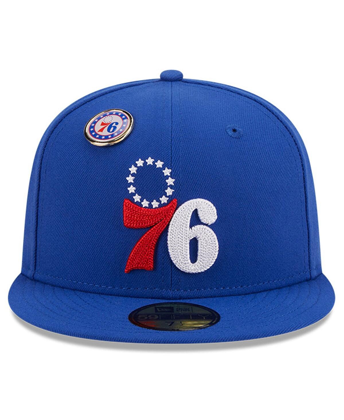 Men's New EraPhiladelphia 76ers Chain stitch Logo Pin 59FIFTY Fitted Hat - Royal