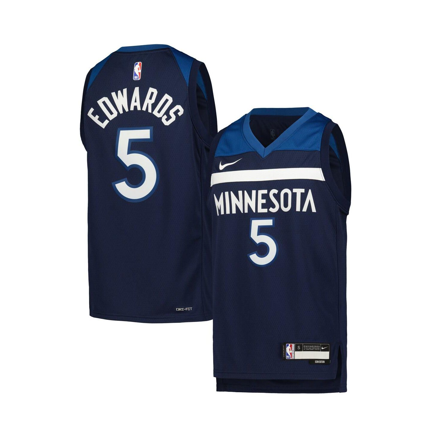 Детская джерси Nike Anthony Edwards Minnesota Timberwolves Swingman Icon Edition, Navy — фото 1