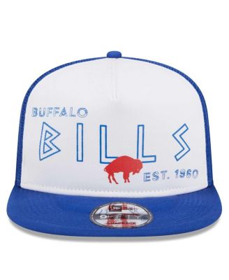 Men's White, Royal Buffalo Bills Gridiron Classics Banger 9FIFTY Trucker Snapback Hat