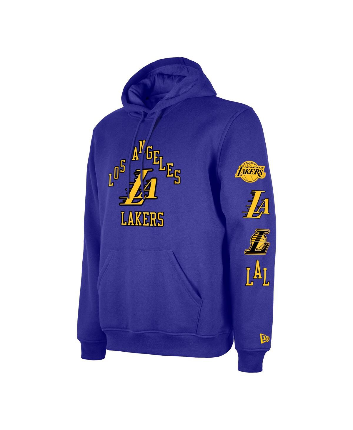 Men's New EraLos Angeles Lakers Big and Tall 2023/24 City Edition Jersey Pullover Hoodie - Purple