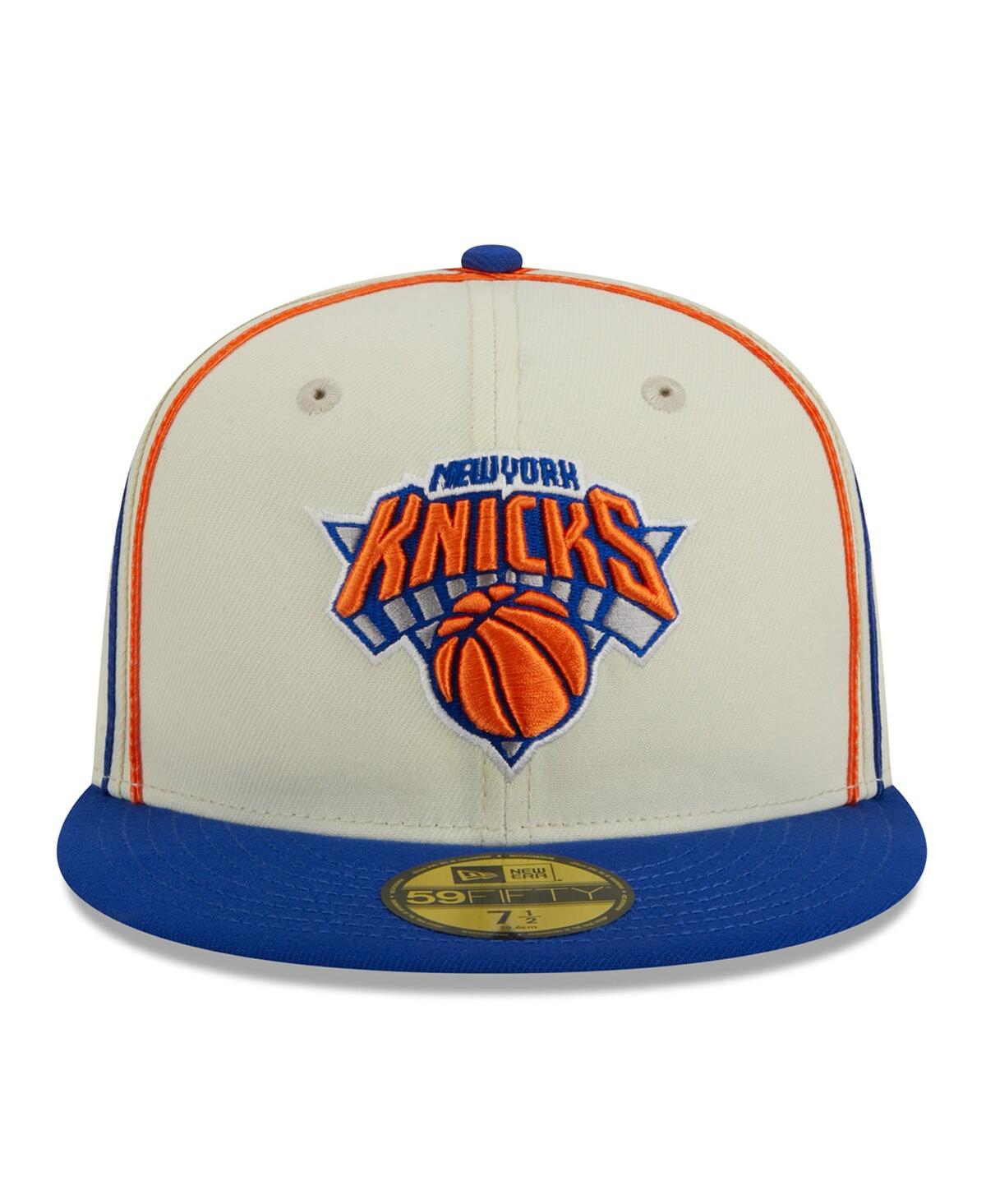 Men's New Era Blue New York Knicks Piping 2-Tone 59FIFTY Fitted Hat - Blue