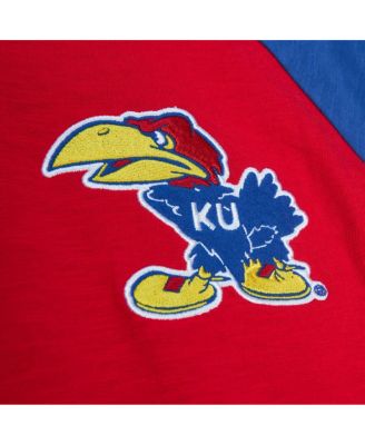 Men's Red Kansas Jayhawks Legendary Slub Raglan Long Sleeve T-shirt