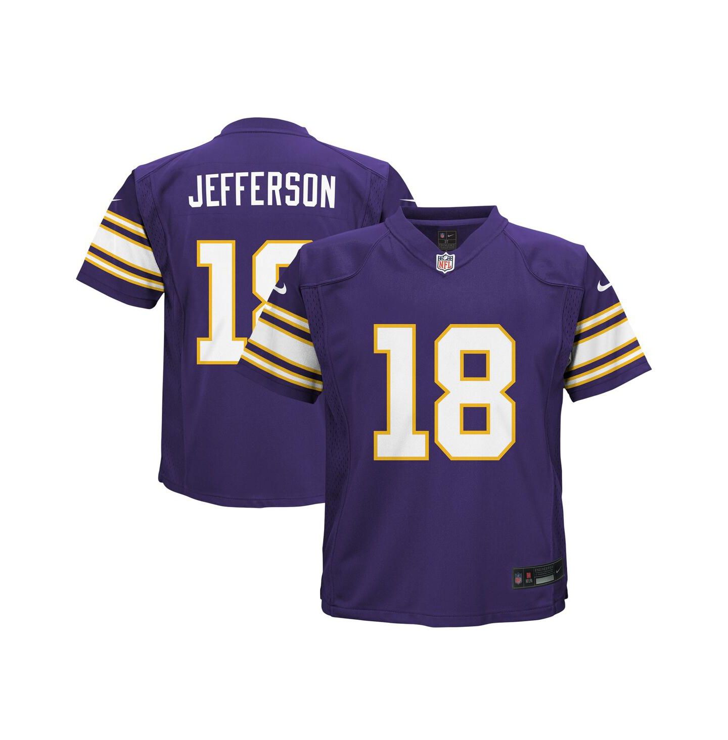 Топ Nike Justin Jefferson Minnesota Vikings Alternate Game Jersey для малышей, цвет: Фиолетовый — фото 1
