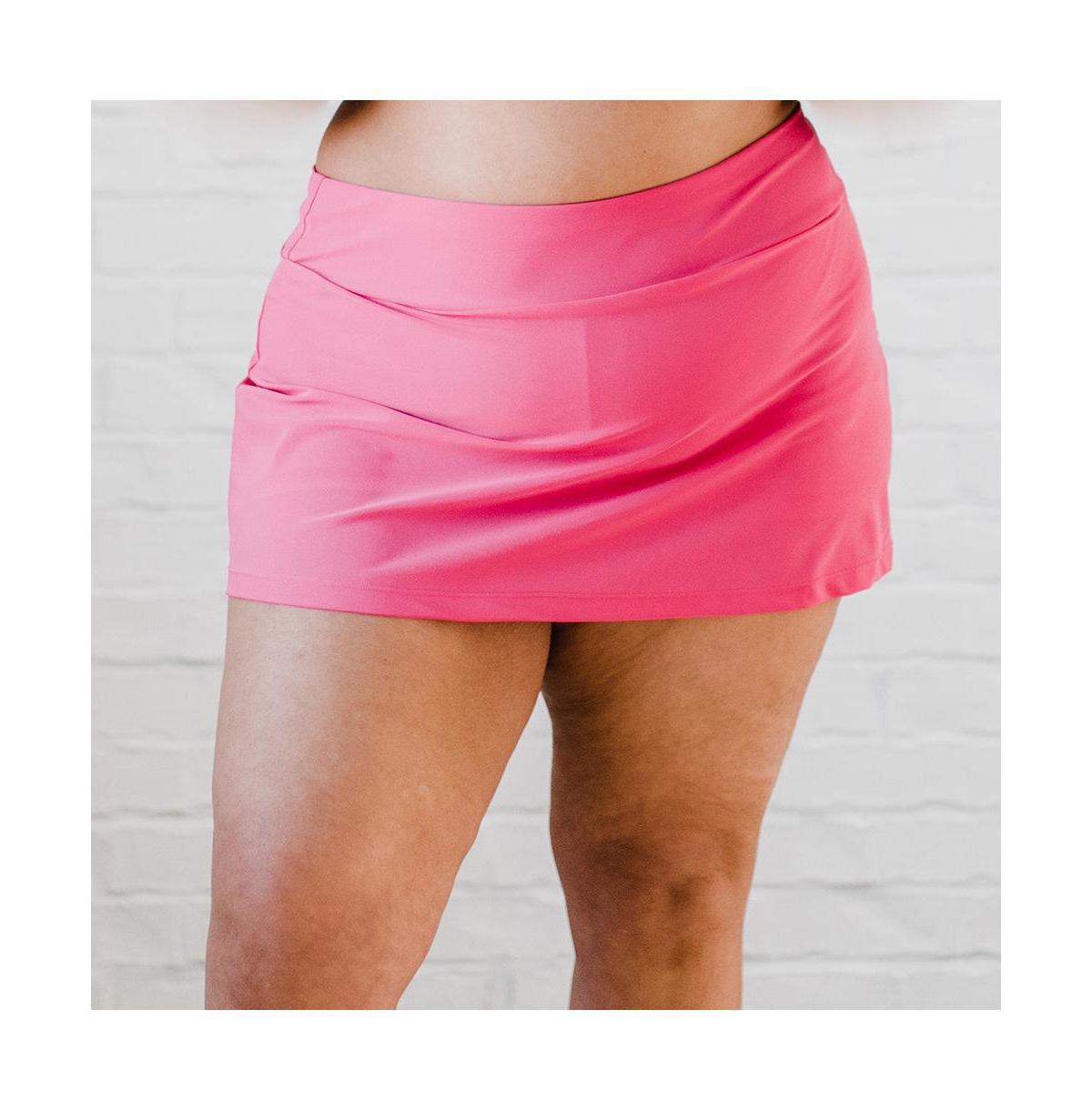 Plus Size Short Swim Skort - Magenta