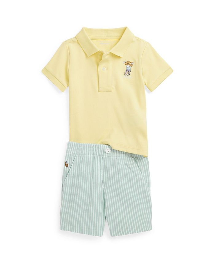 Polo Ralph Lauren Baby Boys Polo Bear Cotton Polo Shirt and Shorts Set