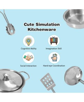 SUGIFT Vintage Play Kitchen Pretend Kids Cooking Playset Toys with Water Dispense