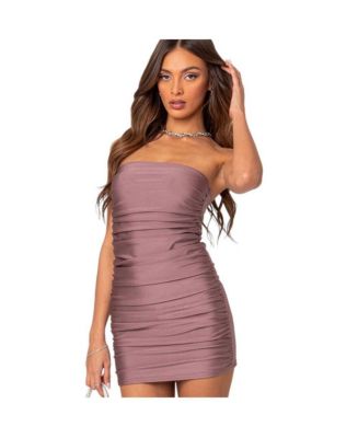 Edikted Women's Cece shiny gathered mini dress - Macy's