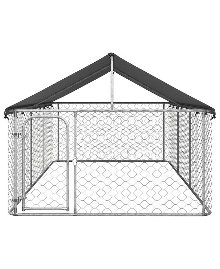 vidaXL Outdoor Dog Kennel with Roof 157.5"x78.7"x59.1" Macy's