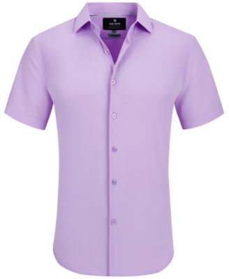 Men's Slim Fit Short Sleeve Performance Button Down Dress Shirt