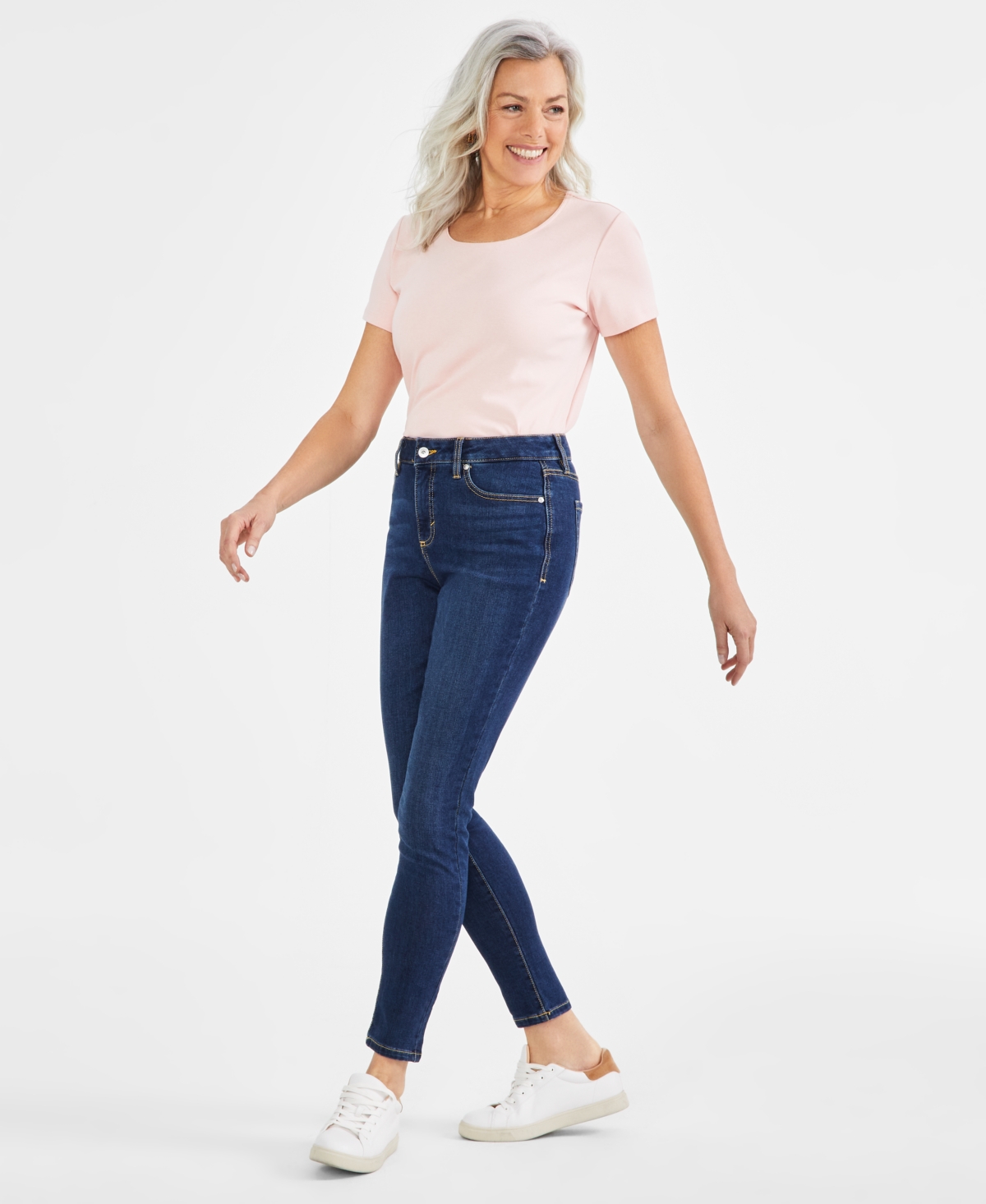 Shop Style & Co Women's Mid-rise Curvy Skinny Jeans, Created For Macy's In Phlox