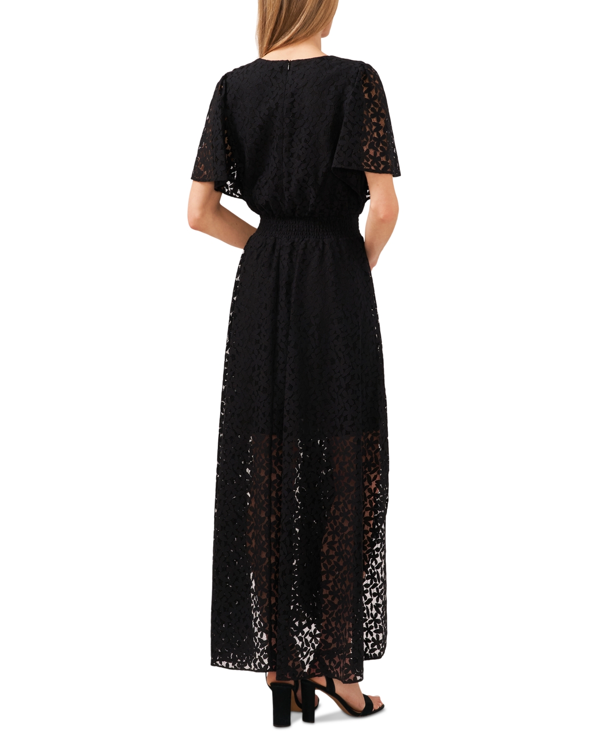 CeCe Women's Lace Batwing Sleeve Maxi Dress