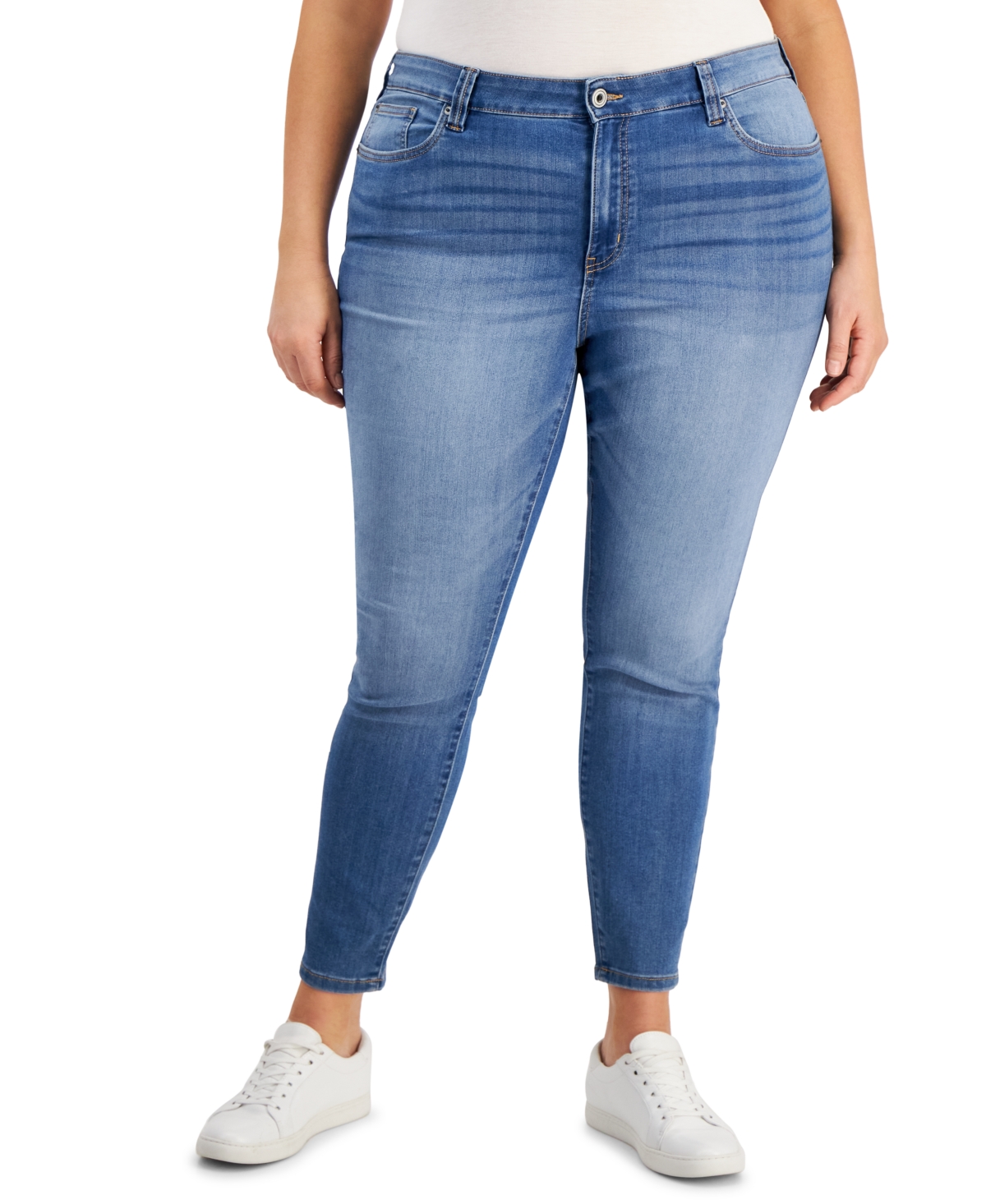 Celebrity Pink Trendy Plus Size Mid Rise Infinite Stretch Dawson Super-Skinny Jeans