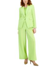 New Solid Color Round Neck Long Sleeve Narrow Women Suit (Green, L) on eBid  United States
