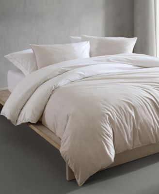 Ikat Pinstripe Cotton Percale 3 Piece Comforter Set, King