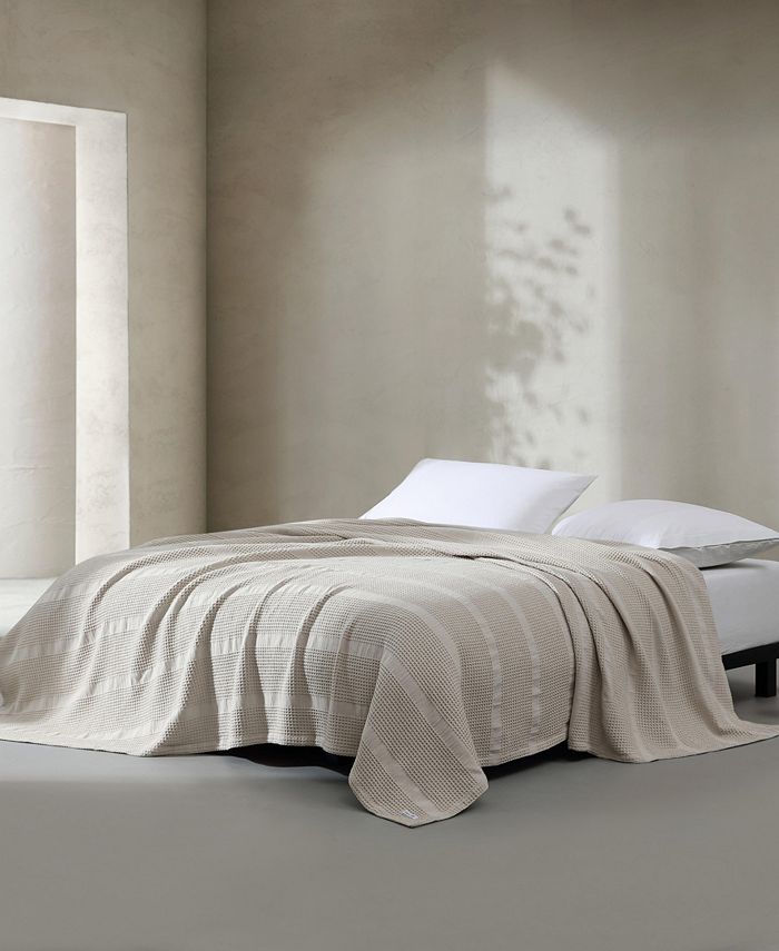 Calvin klein plush online king size blanket ivory