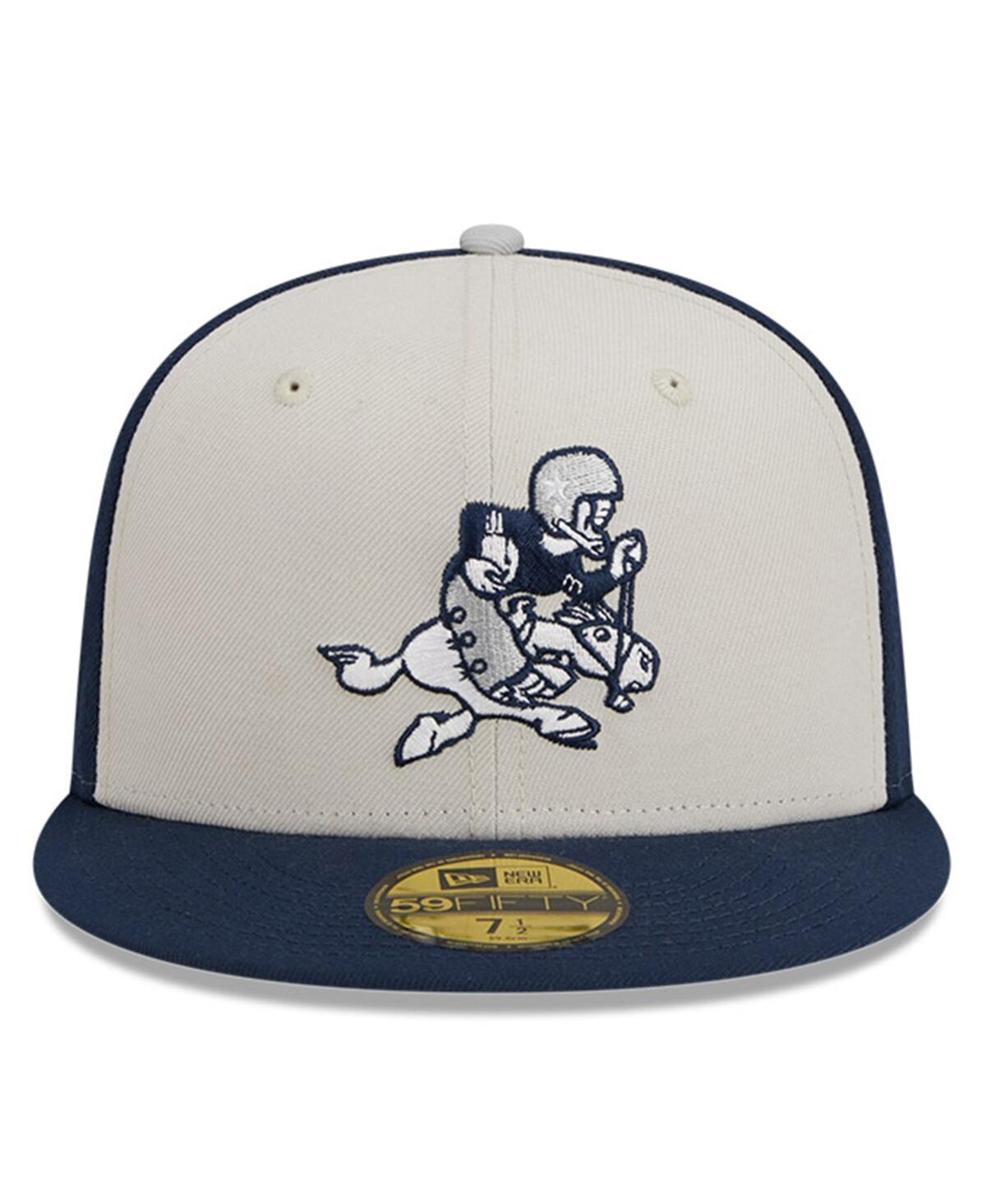 New Era Men's  Cream, Navy Dallas Cowboys 2023 Sideline Historic Low Profile 59fifty Fitted Hat In Cream,navy