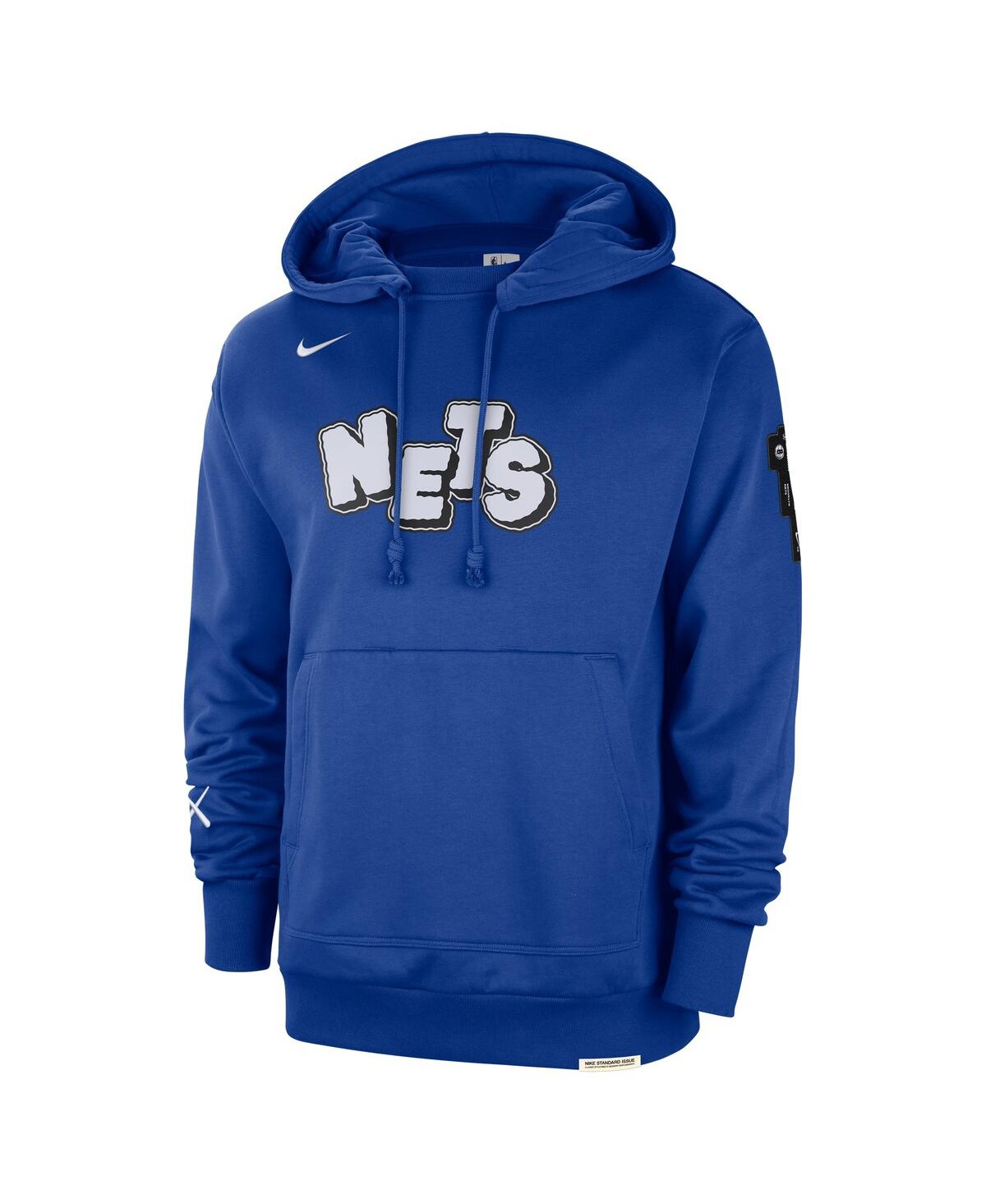 Men's NikeDistressed Brooklyn Nets 2023/24 City Edition Courtside Standard Issue Pullover Hoodie - Blue