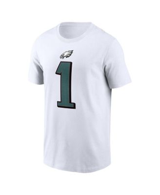 Men's Jalen Hurts White Philadelphia Eagles Player Name and Number T-shirt