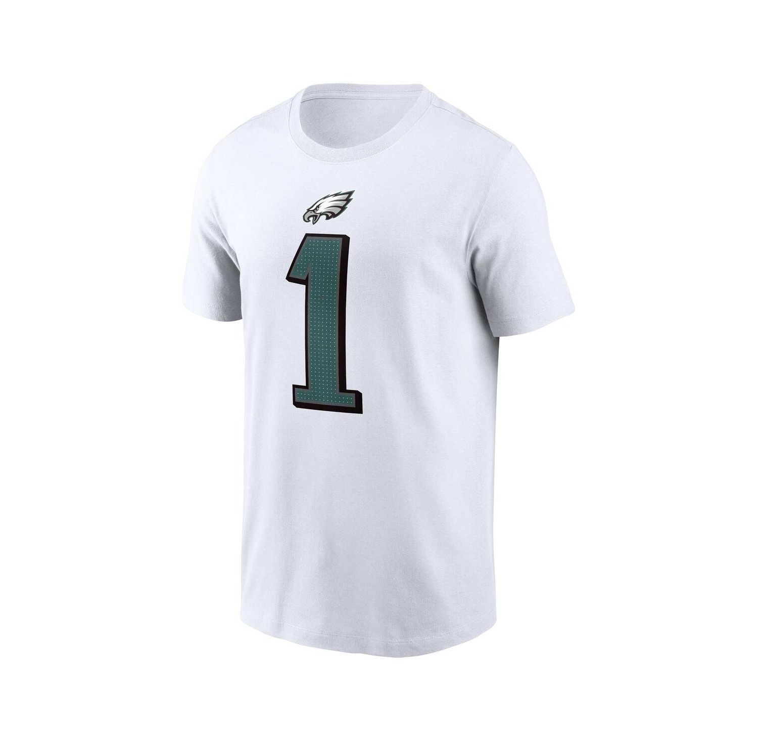 Men's Jalen Hurts White Philadelphia Eagles Player Name and Number T-shirt